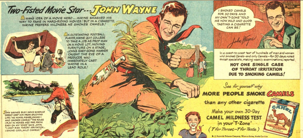 JOHN WAYNEを起用したこの1933年の漫画スタイルの広告